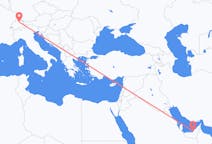 Flyrejser fra Abu Dhabi, De Forenede Arabiske Emirater til Zürich, Schweiz