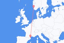 Flyreiser fra Stavanger, Norge til Perpignan, Frankrike