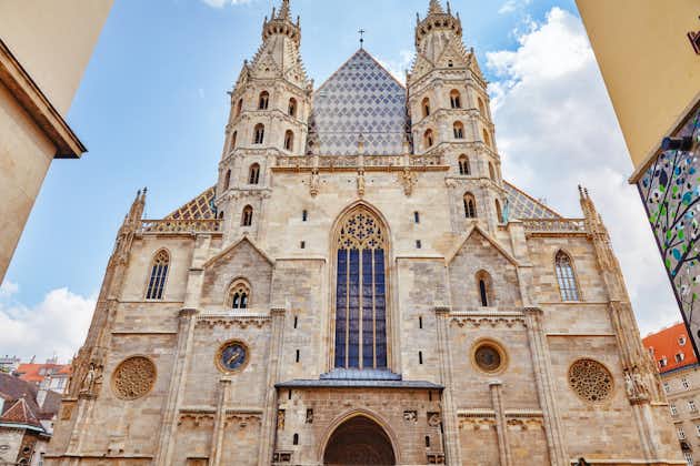 Photo of St. Stephen's Cathedral from front in Vienna, Austria.
