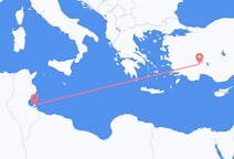 Fly fra Djerba til Isparta