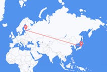 Flyg från Sendai, Japan till Helsingfors, Finland