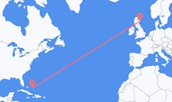 바하마 제도 산살바도르 섬에서 출발해 스코틀랜드 애버딘으로(으)로 가는 항공편