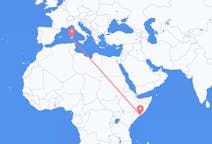Flyg från Mogadishu, Somalia till Cagliari, Italien