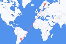 Flyg från Montevideo, Uruguay till Karleby, Finland