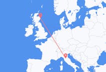 Flyg från Florens, Italien till Aberdeen, Skottland