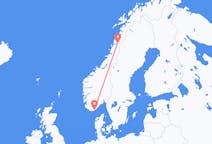 Vluchten van Kristiansand naar Mo i Rana