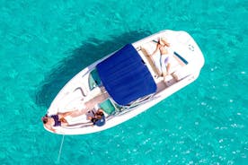 イビサ島サンアントニオのシュノーケル付きプライベートボートレンタル