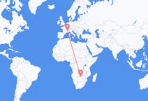 Flyrejser fra Victoria Falls, Zimbabwe til Grenoble, Frankrig