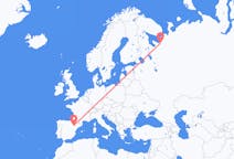 Fly fra Arkhangelsk til Zaragoza