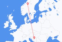 来自波斯尼亚和黑塞哥维那出发地 巴尼亚卢卡目的地 挪威Roros的航班