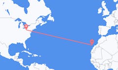 Vluchten van Pittsburgh, Verenigde Staten naar Las Palmas (ort i Mexiko, Veracruz, Tihuatlán), Spanje