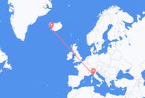 Flyreiser fra Pisa, til Reykjavík