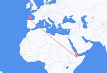 เที่ยวบิน จาก จิจีก้า, เอธิโอเปีย ถึงซานติอาโก เดล มอนเต, สเปน