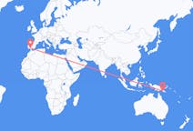 Flyreiser fra Port Moresby, til Sevilla