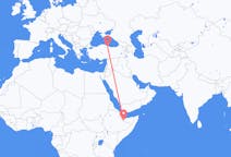 Vluchten van Hargeisa, Somalië naar Samsun, Turkije