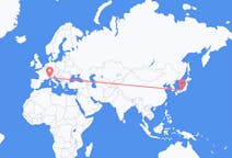 Flyreiser fra Nagoya, Japan til Genova, Italia