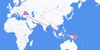 出发地 巴布亚新几内亚目的地 土耳其的航班