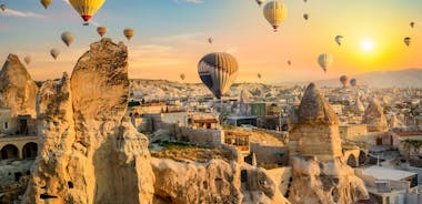 Photo of Cappadocia that is known around the world as one of the best places to fly with hot air balloons. Goreme, Cappadocia, Turkey.