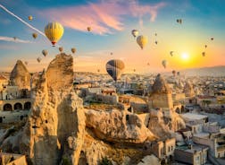 Photo of Cappadocia that is known around the world as one of the best places to fly with hot air balloons. Goreme, Cappadocia, Turkey.