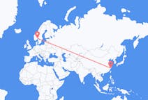 Flyg från Taizhou, Jiangsu, Kina till Oslo, Norge
