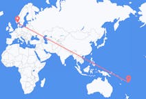 Flyg från Kadavu, Fiji till Kristiansand, Norge