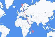 Flyreiser fra Mauritius, Mauritius til Mosjoen, Norge