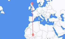 Flights from Burkina Faso to Scotland