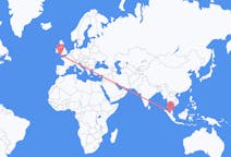 Flyg från Kuala Lumpur, Malaysia till Newquay, England