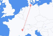 Flyg från Grenoble, Frankrike till Hamburg, Tyskland