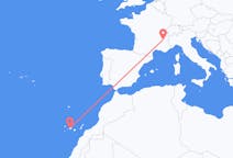 Flyrejser fra Santa Cruz de Tenerife, Spanien til Grenoble, Frankrig