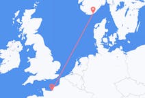 出发地 法国出发地 多维尔目的地 挪威克里斯蒂安桑的航班