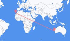 出发地 澳大利亚傑拉爾頓目的地 西班牙兰萨罗特岛的航班