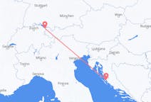Flights from Zadar, Croatia to Thal, Switzerland