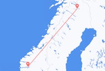 Vols de Sogndal, Norvège pour Kiruna, Suède