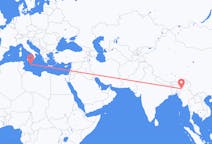 印度出发地 因帕爾飞往印度目的地 马耳他的航班