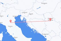 Vluchten van Belgrado, Servië naar Bologna, Italië