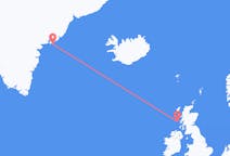 Vluchten van Kulusuk, Groenland naar Tiree, Schotland
