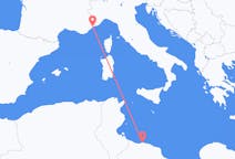 Flyrejser fra Tripoli til Nice