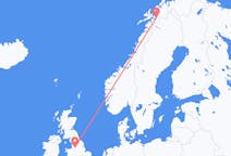 Flug frá Narvik, Noregi til Manchester, Englandi