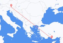 Fly fra Gazipaşa til Klagenfurt