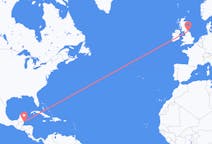 Flights from Caye Caulker, Belize to Durham, England, the United Kingdom