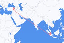 인도네시아 벵쿨루에서 출발해 터키 샨리우르파에게(으)로 가는 항공편