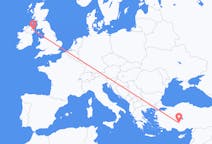 Flyrejser fra Konya, Tyrkiet til Belfast, Nordirland