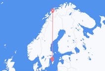 Lennot Visbystä, Ruotsi Bardufossiin, Norja