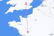 Flights from Poitiers, France to London, England