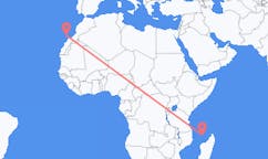 Flyreiser fra Mamoudzou, Frankrike til Lanzarote, Spania