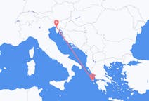 Voos de Kefallinia, Grécia para Trieste, Itália