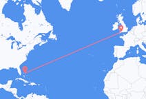 Flights from Marsh Harbour, the Bahamas to Exeter, the United Kingdom
