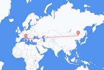 Flyreiser fra Daqing, Kina til Roma, Italia
