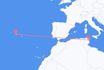 チュニジアのから エンフィダ、ポルトガルのへ オルタ (アゾレス諸島)フライト